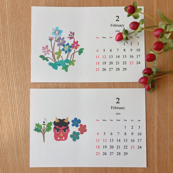 花と行事選べるミックス卓上カレンダー 2024 2枚目の画像