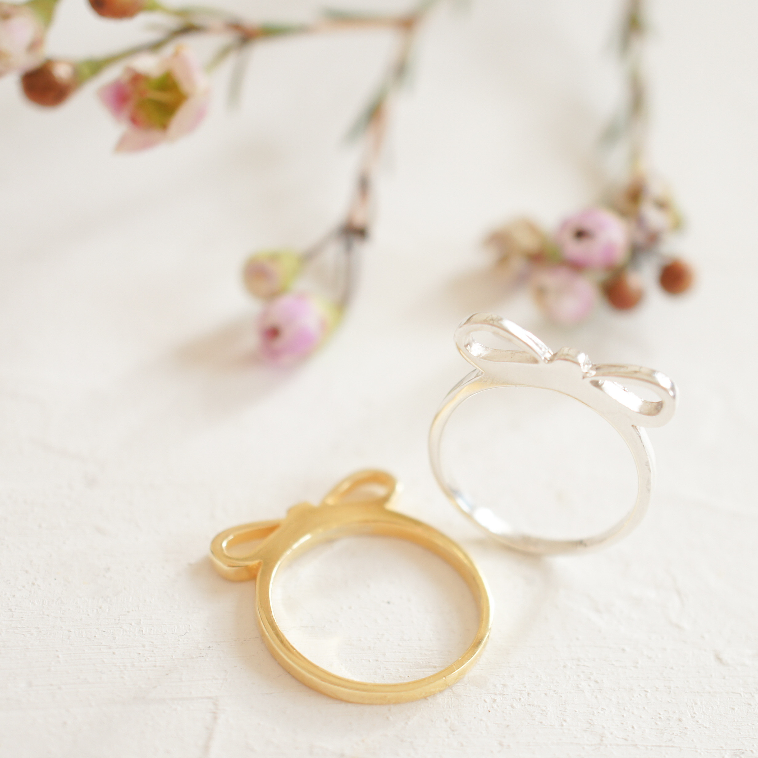 silver925　ピンキーリングにオススメ♪　ちょっぴりおめかし　リボンリング　カジュアル　かわいい　細身　華奢