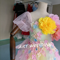 高品質！ レインボースカート ベアトップカラードレス　ウエディングドレス　 プリンセスライン 憧れのドレス 5枚目の画像