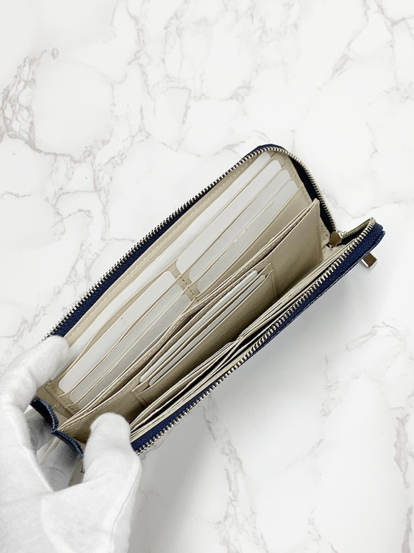 日本製　上質リザード　薄型　長財布　ロングウォレット　財布　トカゲ革　L型ファスナー　エキゾチックレザー　 9枚目の画像