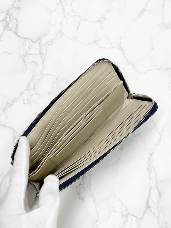 日本製　上質リザード　薄型　長財布　ロングウォレット　財布　トカゲ革　L型ファスナー　エキゾチックレザー 