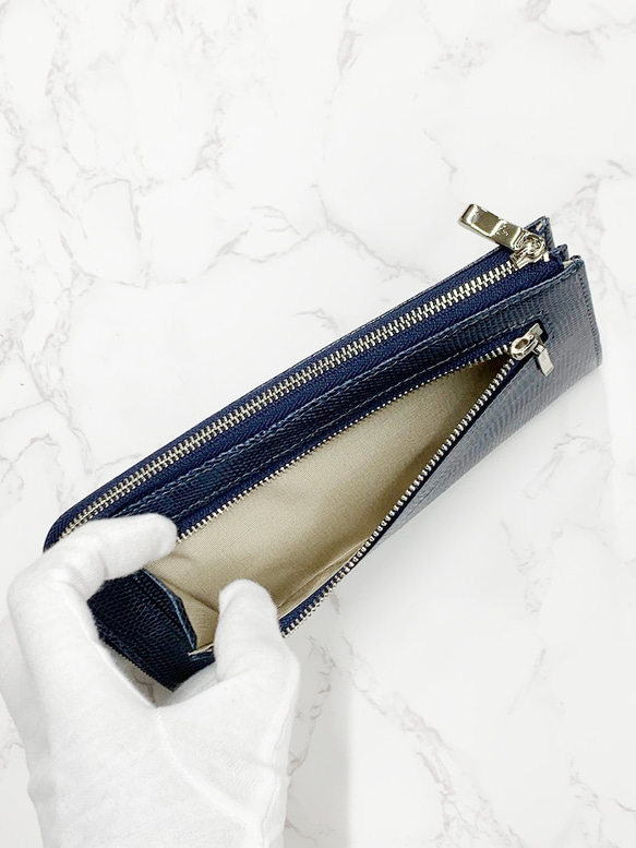 日本製　上質リザード　薄型　長財布　ロングウォレット　財布　トカゲ革　L型ファスナー　エキゾチックレザー　 5枚目の画像