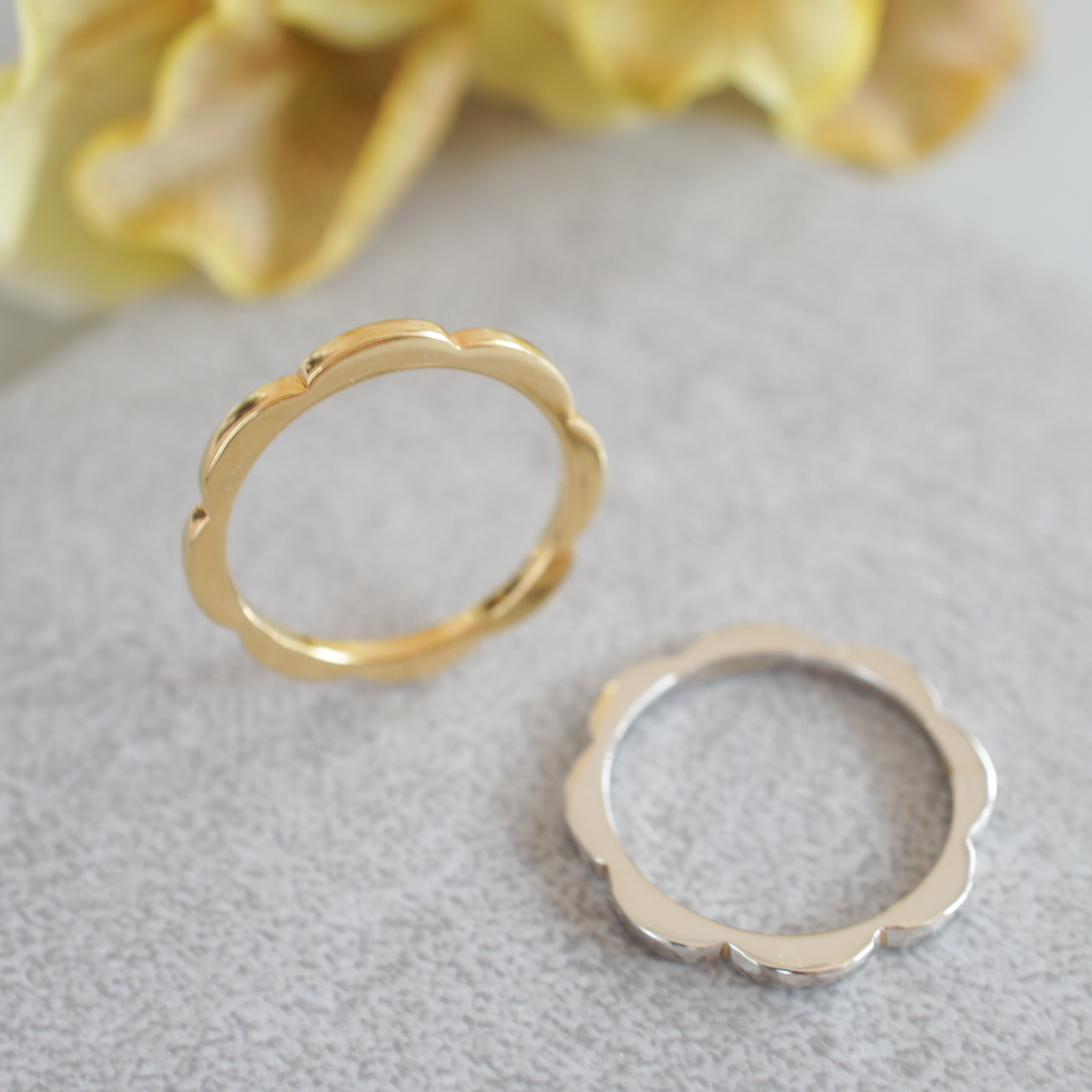 silver925　北欧　重ね付けもオススメ♪　まぁるいお花　フラワーリング　シンプル　北欧風　ギフト　カジュアル　春