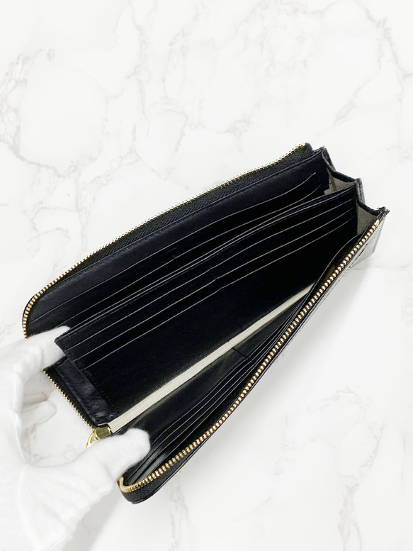 日本製　上質リザード　薄型　長財布　ロングウォレット　財布　トカゲ革　L型ファスナー　エキゾチックレザー 【育てる革シリーズ】 薄くて軽いL字長財布 24枚カード イタリアンレザーMARGOT オリーブグリーン　前ファスナー無 BCD1599652291(12155円)