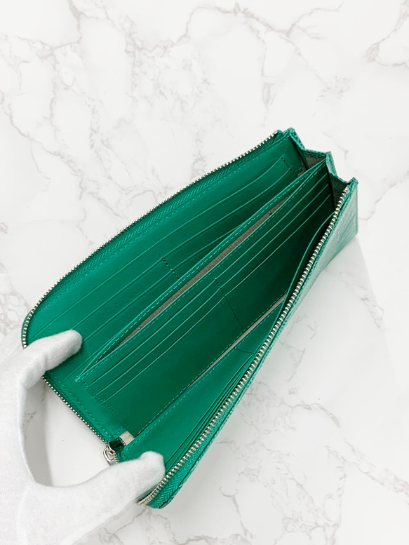 日本製　上質リザード　薄型　長財布　ロングウォレット　財布　トカゲ革　L型ファスナー　エキゾチックレザー  DGJ1583853222(12155円)