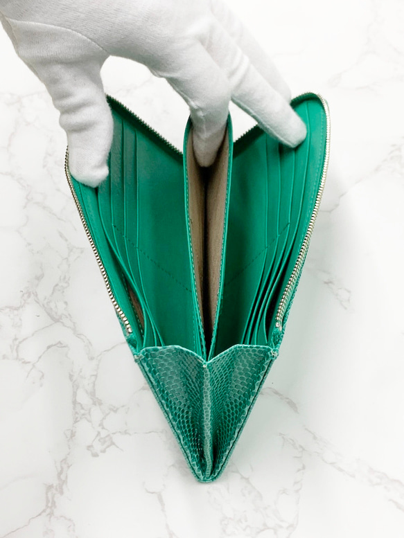 日本製　上質リザード　薄型　長財布　ロングウォレット　財布　トカゲ革　L型ファスナー　エキゾチックレザー  DGJ1583853222(12155円)