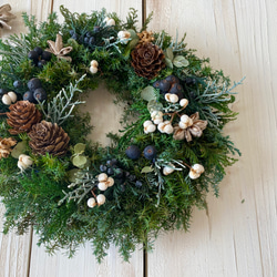 プリザーブドフラワー︎︎⟡.·針葉樹の秋冬クリスマスリース*オレンジ