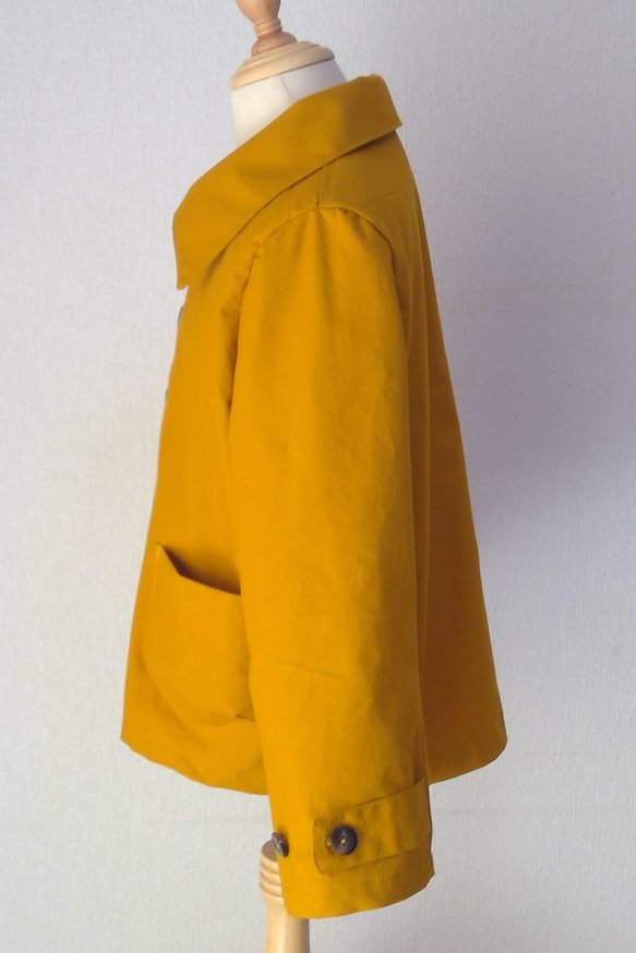 １２０㎝子ども服　ジャケット馬布（日本製）からし色 3枚目の画像