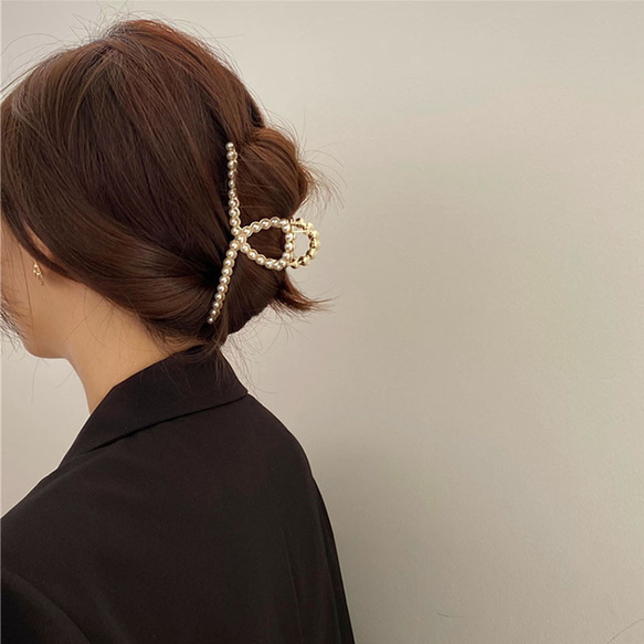 【在庫処分 数限定セール￥399】韓国ファッション　パールヘアクリップ 　ヘアアクセサリー　-7010 1枚目の画像