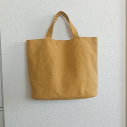 ヴィンテージ加工マスタード帆布の楕円ハンドバッグ 3枚目の画像