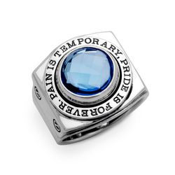 925 銀戒指男式/藍色托帕石戒指/銀配件男/男士禮物/FC137 第1張的照片