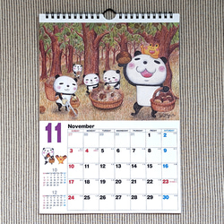 【50％OFF】2024年版　パンダの壁掛けリングカレンダー(A4) 4枚目の画像