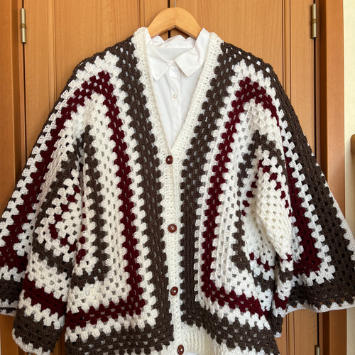 ハンドメイド ざっくり編み グラニースクエア ヘキサゴン