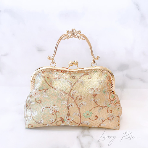 ラスト1!煌彩箔♡佐賀錦プラチナ帯ゴールド口金♡格の高い濃密 ラスト1!煌彩箔♡佐賀錦プラチナ帯ゴールド口金♡格の高い濃密