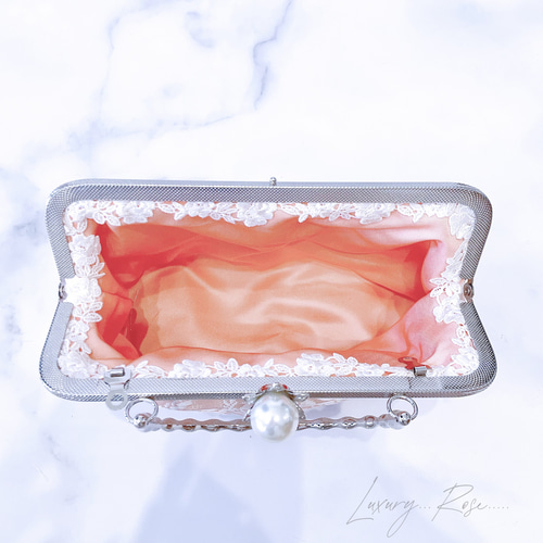 1点物！高貴ピンクパール口金♡格高い濃密刺繍の最高級西陣帯地！人気