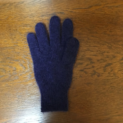 【受注生産】(紳士用)モヘヤとウールの高級毛糸で丁寧に編んだふわふわのアーガイル模様の手編みの手袋 2枚目の画像