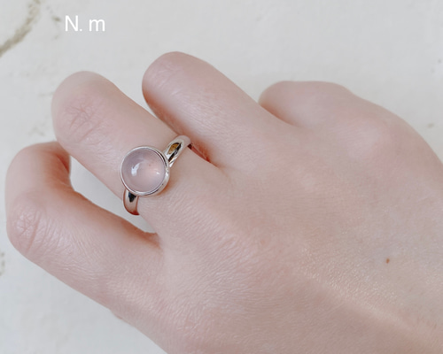 ハンドメイド　セレスチャルクォーツ　シルバーリング　12号 544a12351b5d97c11f83aeab8adf50