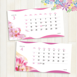 2024オリジナル卓上カレンダー！季節の花を鮮やかにダイナミックにデザインしました。 3枚目の画像