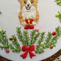 コーギーのクリスマス刺繍フレーム 5枚目の画像
