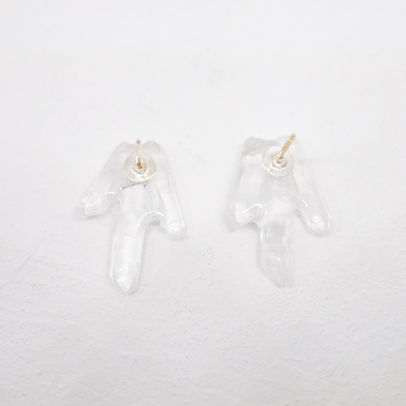 silver925　氷の結晶　水晶のピアス＆イヤリング　クォーツ　天然石　鉱物　鉱石　個性的　カジュアル　ギフト　 10枚目の画像