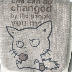 長財布が入る⭐︎3色帆布の猫boxerポシェット 3枚目の画像