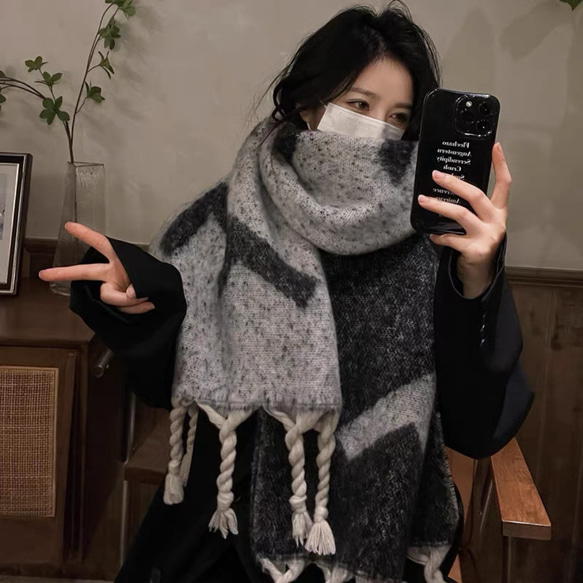 BURBERRY バーバリーチェック柄ブランケット.マフラー 【vintage