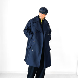✨美品✨ウールリッチ WOOL RICH メルトンブルー モッズコート M スタンドカラードルマンモッズロングコート M 【メール便対応