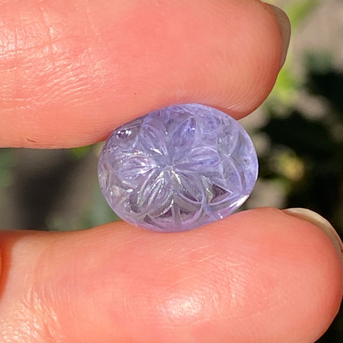 青い花 ムガル彫刻♢タンザナイト ルース 06 オーバル 天然石 天然石