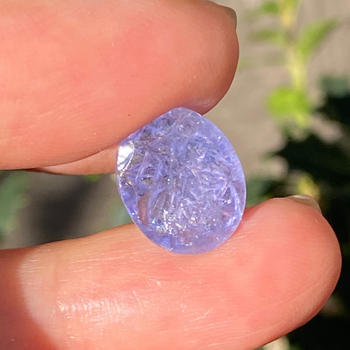 青い花 ムガル彫刻♢タンザナイト ルース 06 オーバル 天然石 天然石