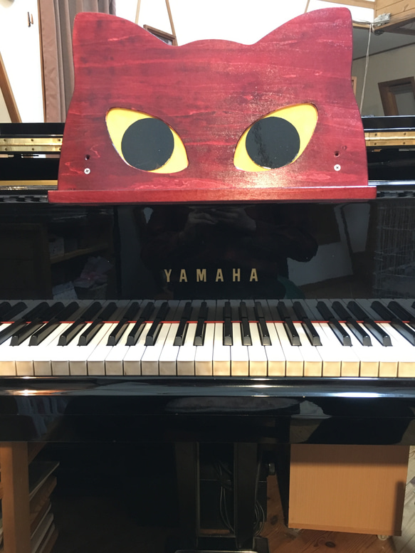 グランドピアノ用補助譜面台　限定製作「ニャア専用（まんまる目）」 3枚目の画像