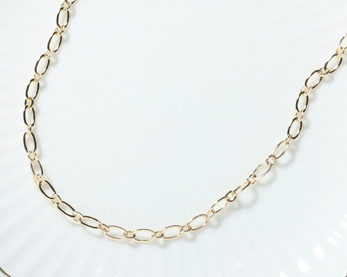 Oデザインチェーンネックレス◇長さ40-60cm♪【14kgf