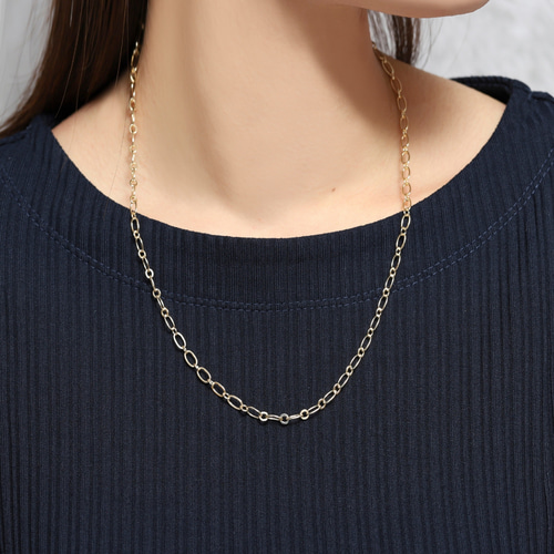 Oデザインチェーンネックレス◇長さ40-60cm♪【14kgf