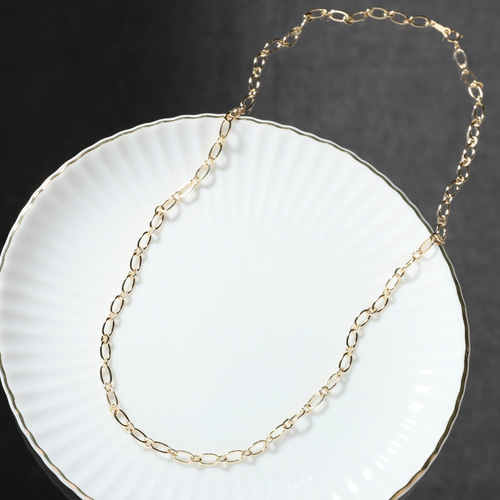 Oデザインチェーンネックレス◇長さ40-60cm♪【14kgf