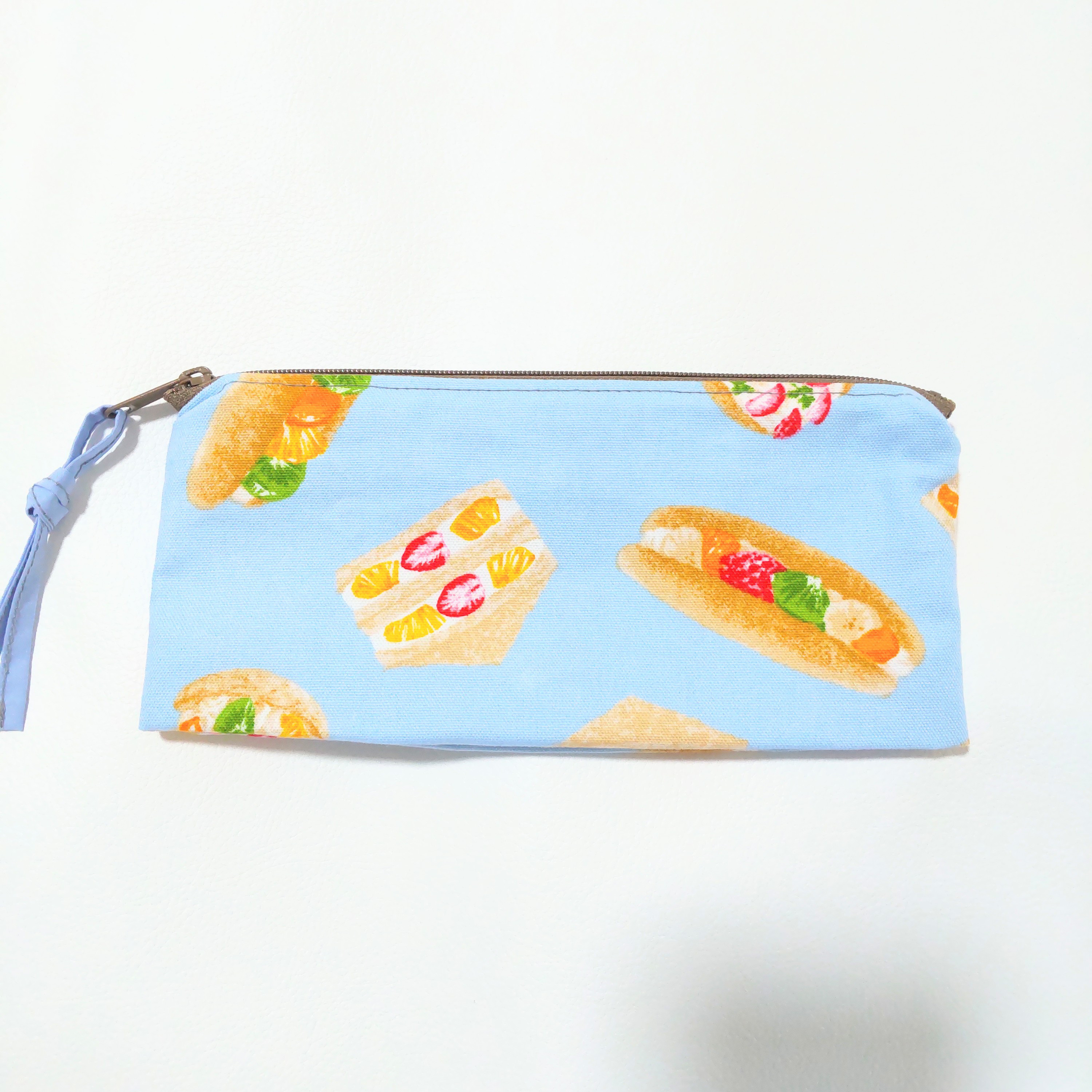 ★220★文房具柄〈水色〉ペンケース☆ハンドメイド