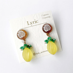檸檬色の日 / フルーツ好きの方におすすめの透明感のあるレモンのイヤリング 3枚目の画像