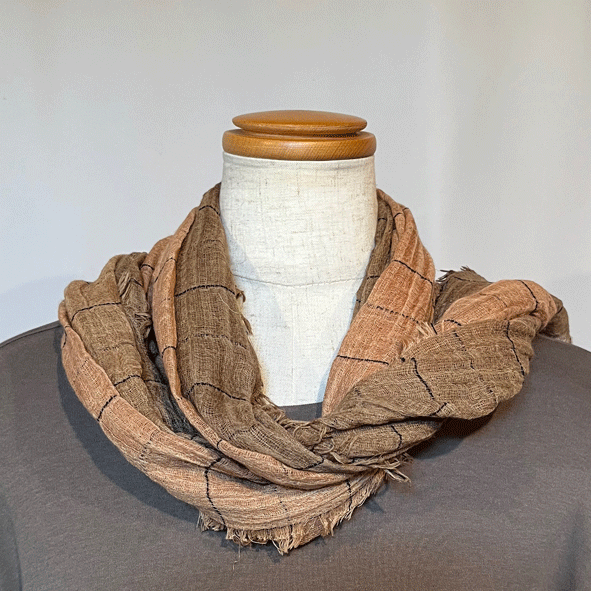 柿染めショートストールK23087 6,006円