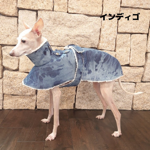 送料込】イタグレ服 ブリーチデニムのポンチョコート IS・IM・ILサイズ