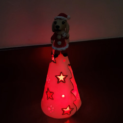クリスマス　ダックスフンドのクリスマスツリーランプ 7枚目の画像