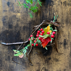 クリスマス　オーナメント　ミニスワッグ　アーティフィシャルフラワー　造花　リース　ツリー　飾り　プレゼントに添えて 3枚目の画像