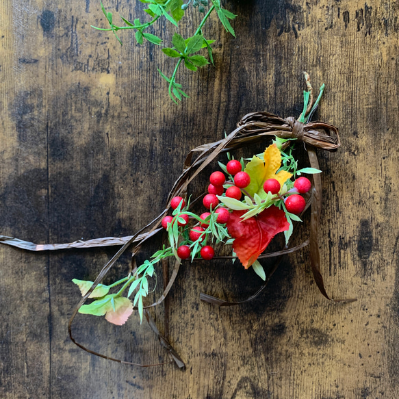 クリスマス　オーナメント　ミニスワッグ　アーティフィシャルフラワー　造花　リース　ツリー　飾り　プレゼントに添えて 3枚目の画像