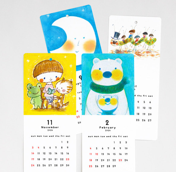 2024年 satoshi sugiura illustration 水彩 カレンダー 2024 カレンダー (B) 2枚目の画像