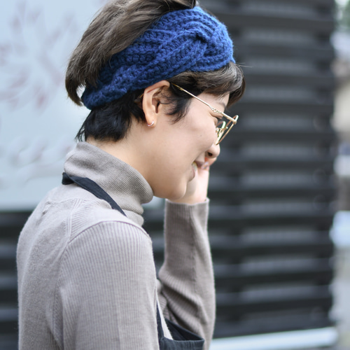 sale 【即納】ヘアバンド/ターバン 幅広 三つ編み（ディープ