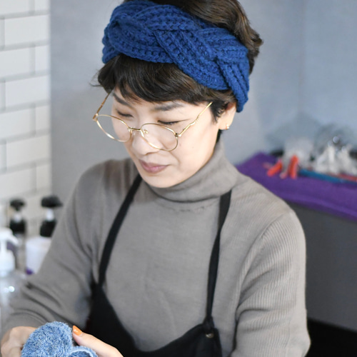 sale 【即納】ヘアバンド/ターバン 幅広 三つ編み（ディープ