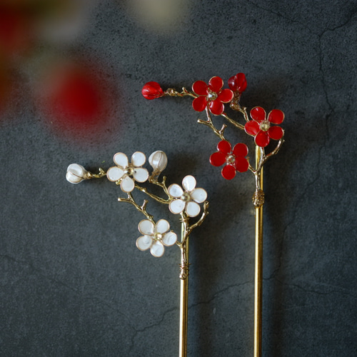 梅のかんざし【2月誕生月花】 かんざし ちくわハンドメイド 通販