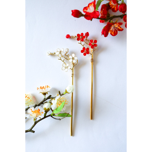 梅のかんざし【2月誕生月花】 かんざし ちくわハンドメイド 通販