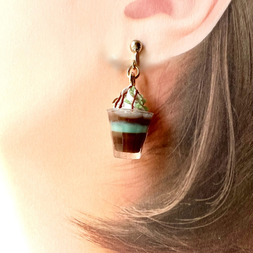 イヤリング】チョコミント・チョコ源氏パイ ミニチュアフード