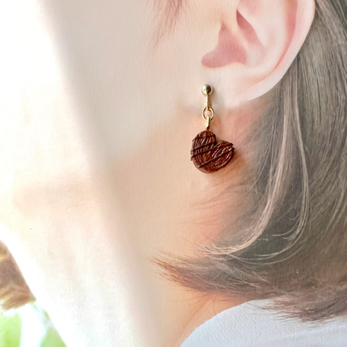 イヤリング】チョコミント・チョコ源氏パイ ミニチュアフード