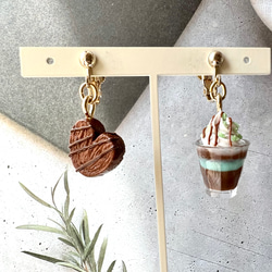 イヤリング】チョコミント・チョコ源氏パイ ミニチュアフード