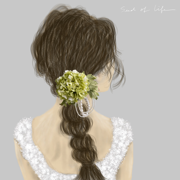 ❁Head Dress❁フリルの花びらが上品なヘッドドレス【51014】 5枚目の画像