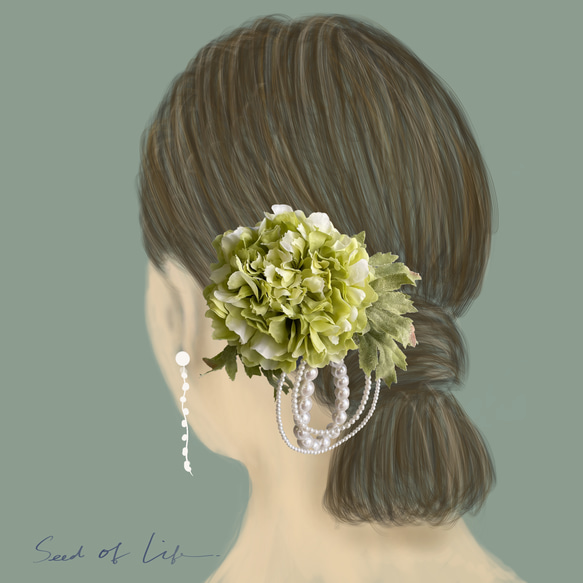 ❁Head Dress❁フリルの花びらが上品なヘッドドレス【51014】 2枚目の画像